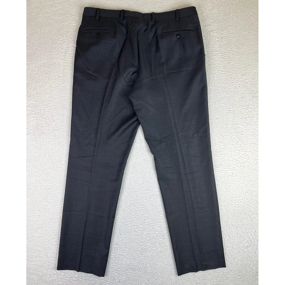 Brioni Dress Pants Mens 38x32 Gray Wool Blend Lined Regular Fit Italy READ
